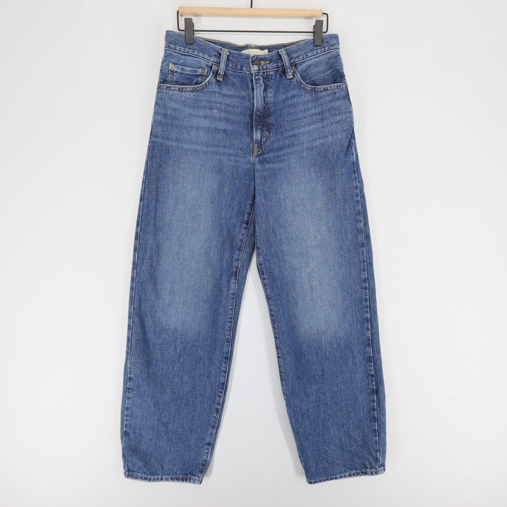 Levis Baggy Dad Jeans Womens 27x32 Blue Medium Wash Loose Fit Wide Leg Denim